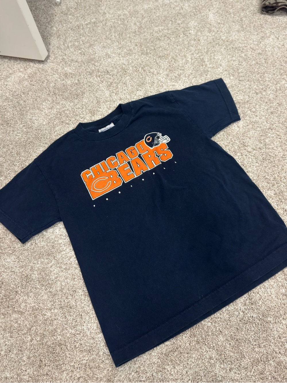 Vintage y2k early 00s Reebok Navy Orange Chicago Bears Kids Tee